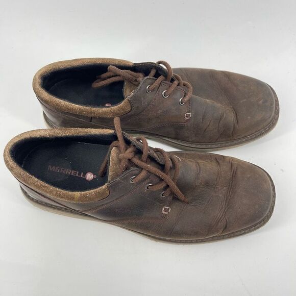 Merrell Mens Oxford Shoes World Vue Lace Up Leather J94355 Brown Size 10 main image 6
